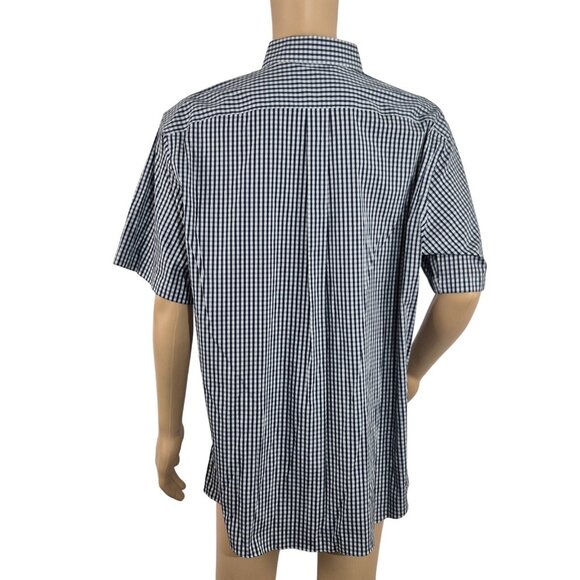 Roundtree & Yorke Gold Label Men's Shirt Size XXL Short Sleeve Blue Plaid (55) - Picture 4 of 10